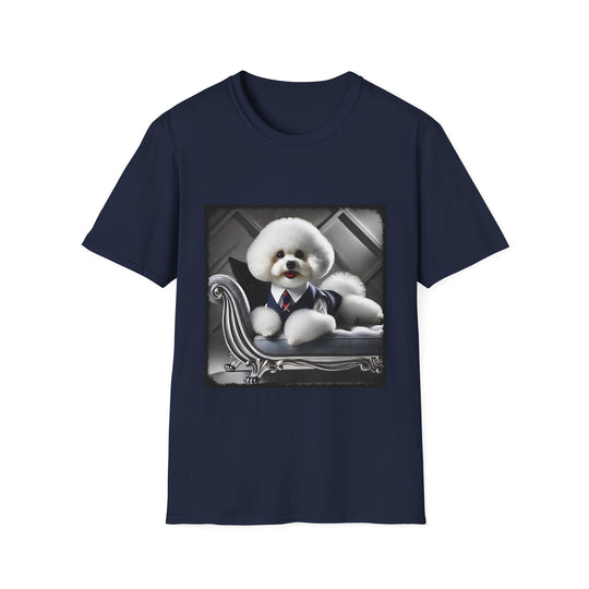 Bichon Frise Tailored Pup design dog lover unisex t-shirt in navy
