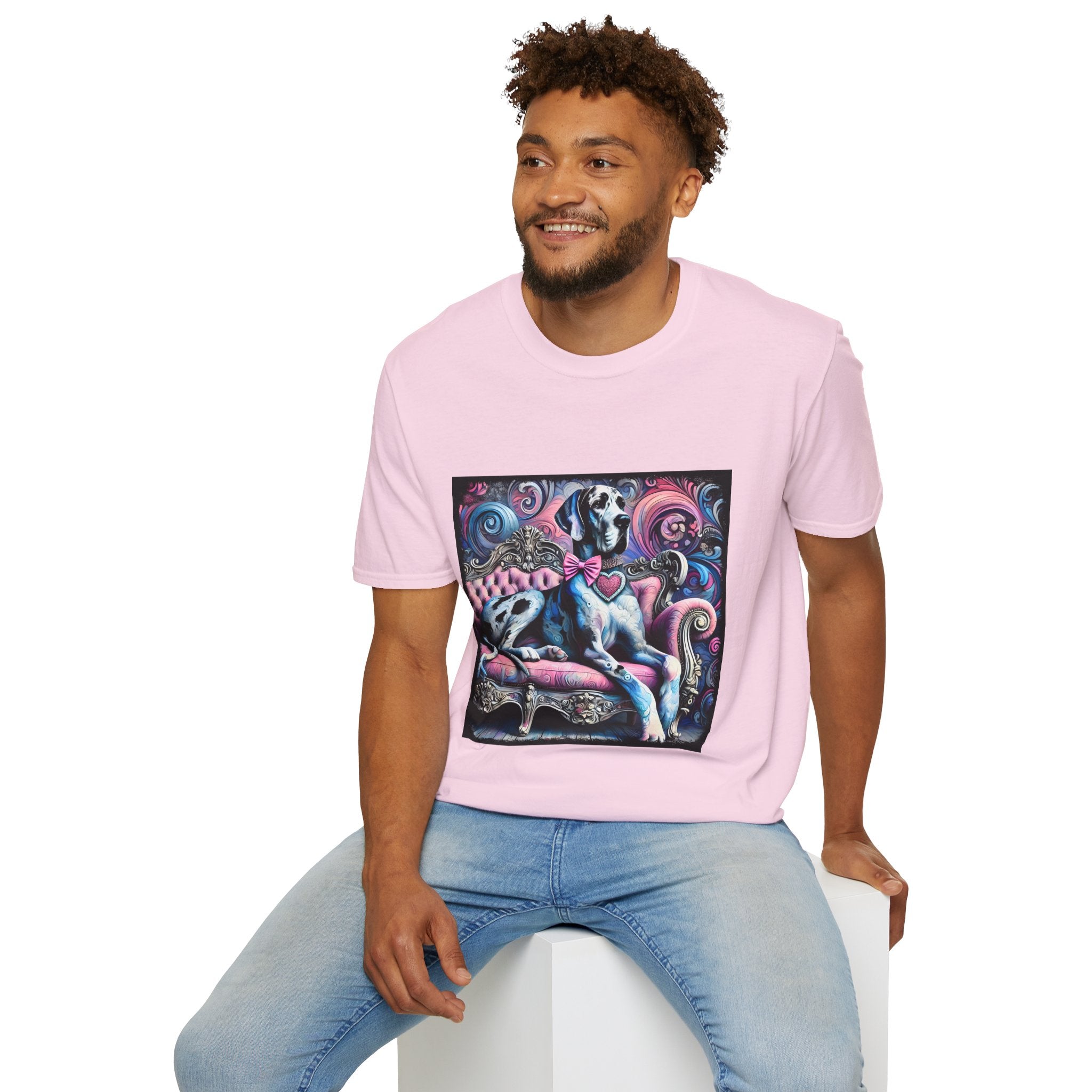 Great Dane Purple Heart Swirl | Unisex Dog T-Shirt