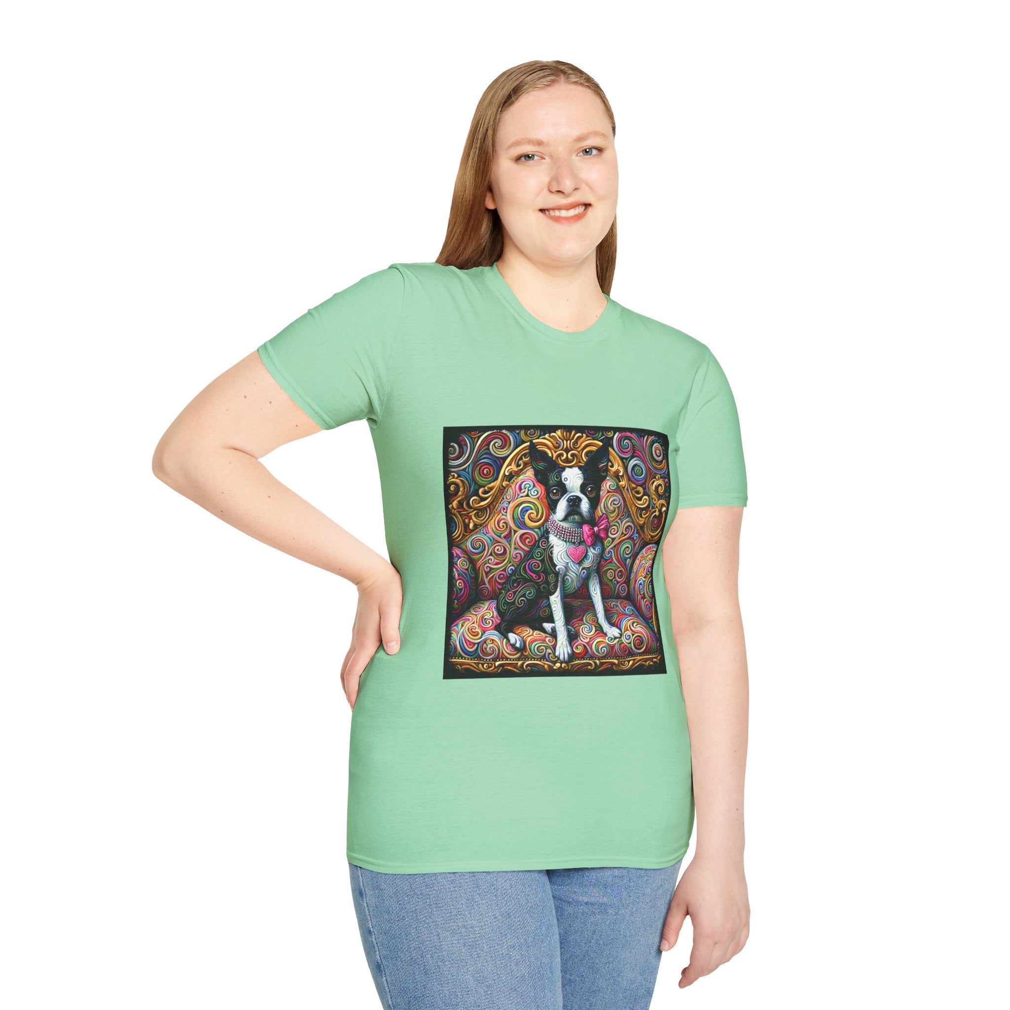 Boston Terrier Love Swirl | Unisex Dog T-Shirt
