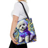 Bichon Frise Tote Bag | Electric Swirl Dog Lover Gift