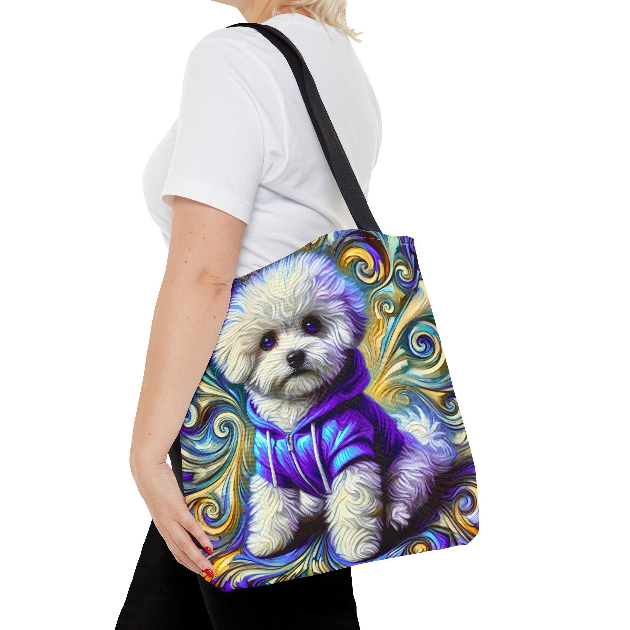 Bichon Frise Tote Bag | Electric Swirl Dog Lover Gift
