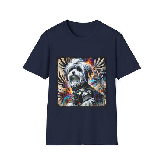 Maltese Bold Armor Classic design dog lover unisex t-shirt in navy