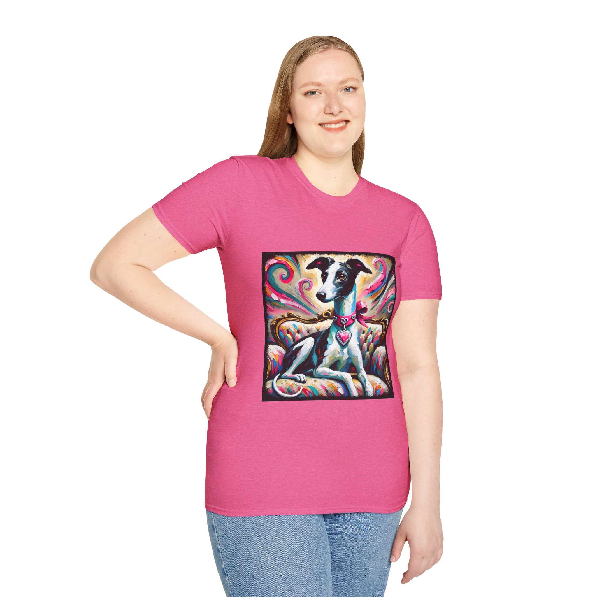 Greyhound Pink Heart Classic | Unisex Dog T-Shirt