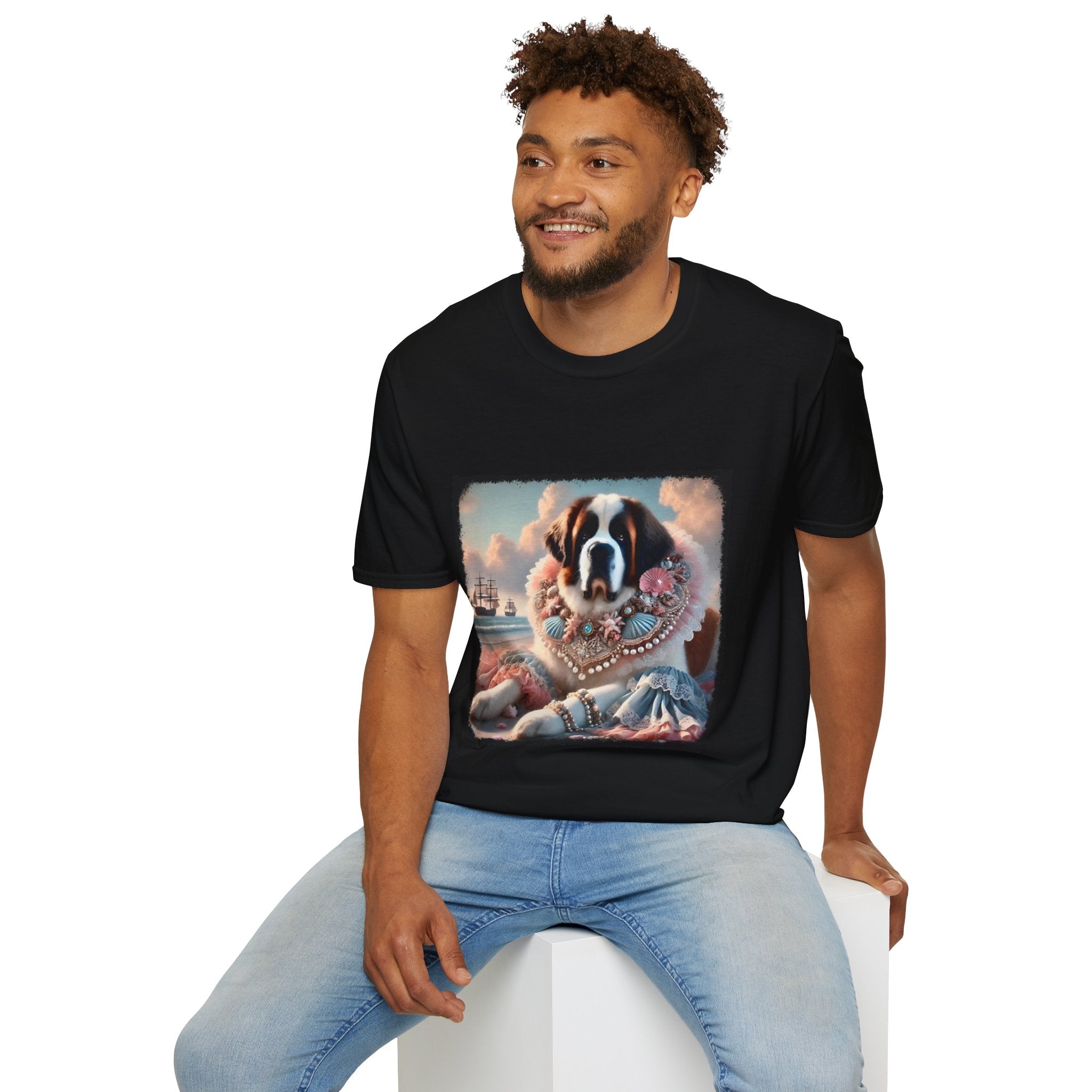 Saint Bernard Beach Beauty | Unisex Dog T-Shirt