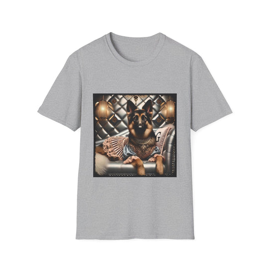 German Shepherd Elegant Muse design dog lover unisex t-shirt in sport grey