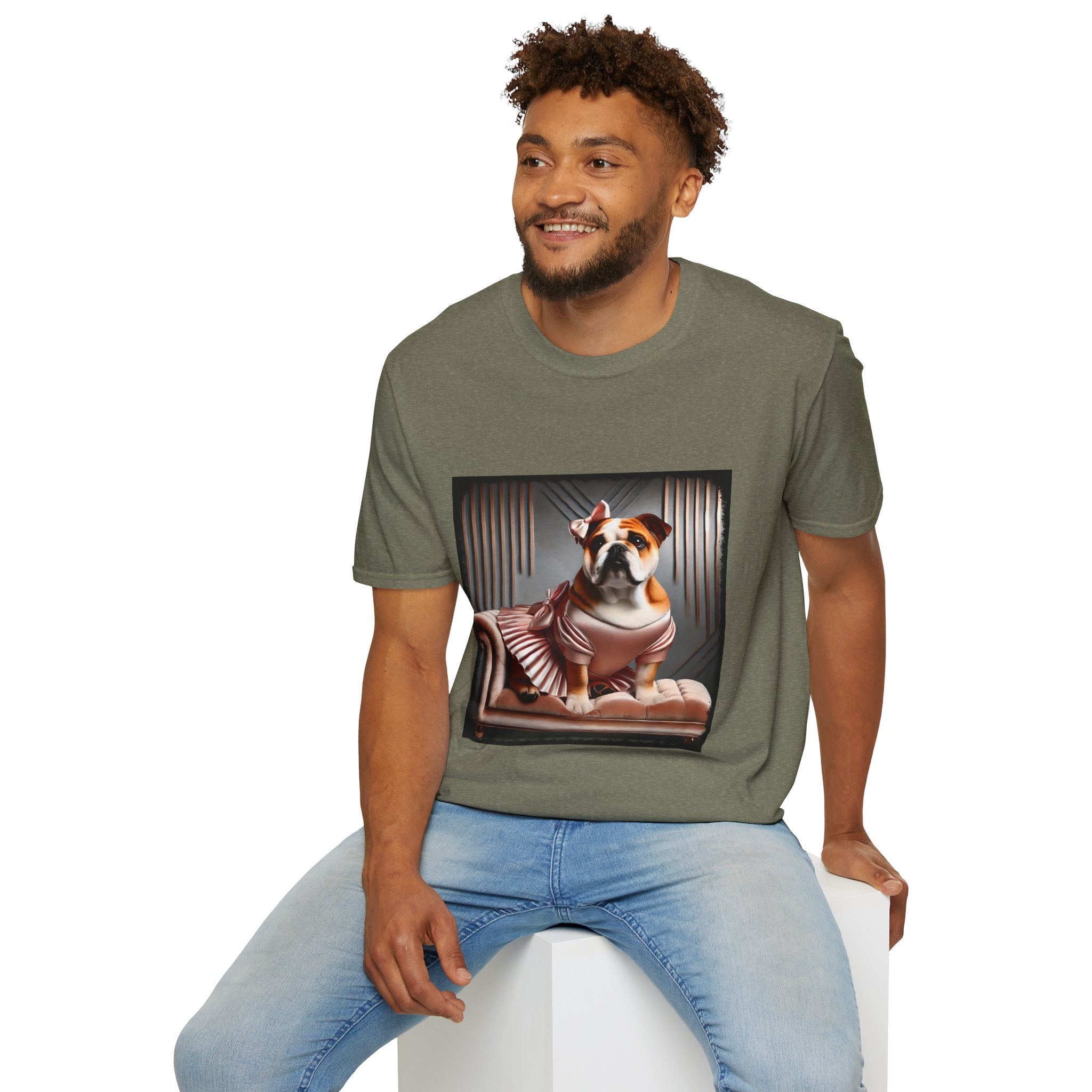 Bulldog Iconic Peach | Unisex Dog T-Shirt