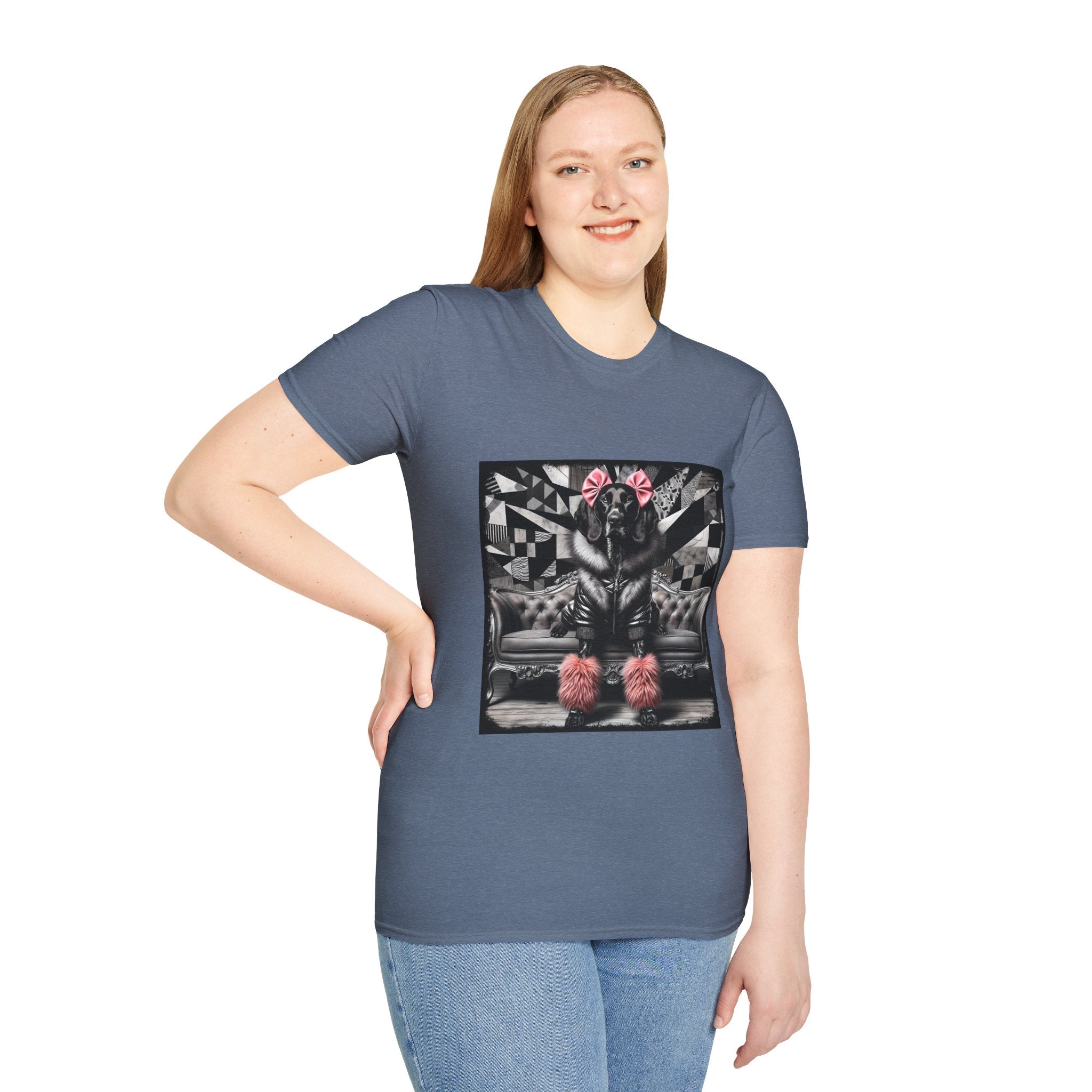 German Shorthaired Pointer B&W Pink Bow Rocker | Unisex Dog T-Shirt
