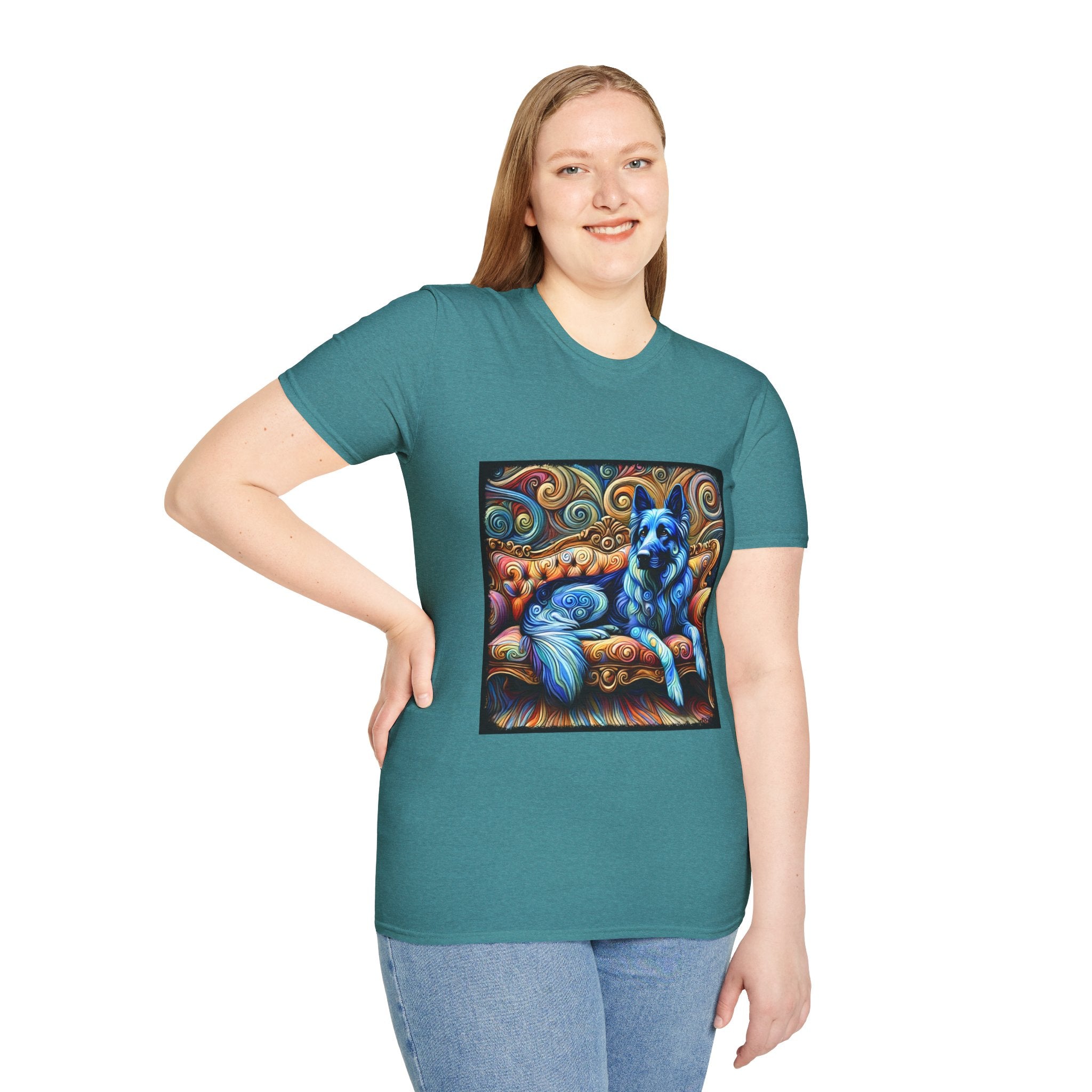 German Shepherd Blue Swirl | Unisex Dog T-Shirt