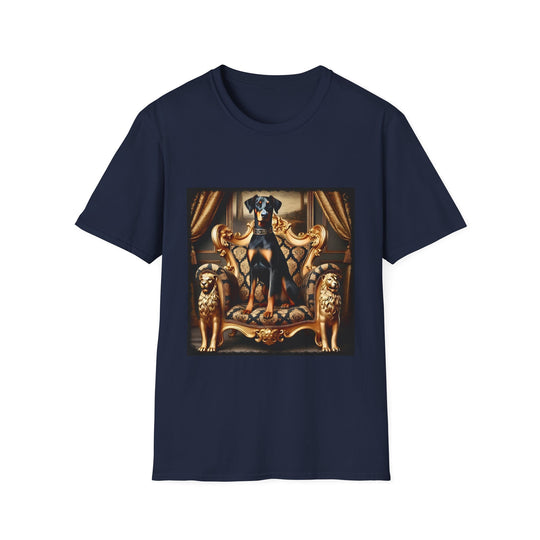 Doberman Pinscher Golden Boy design dog lover unisex t-shirt in navy