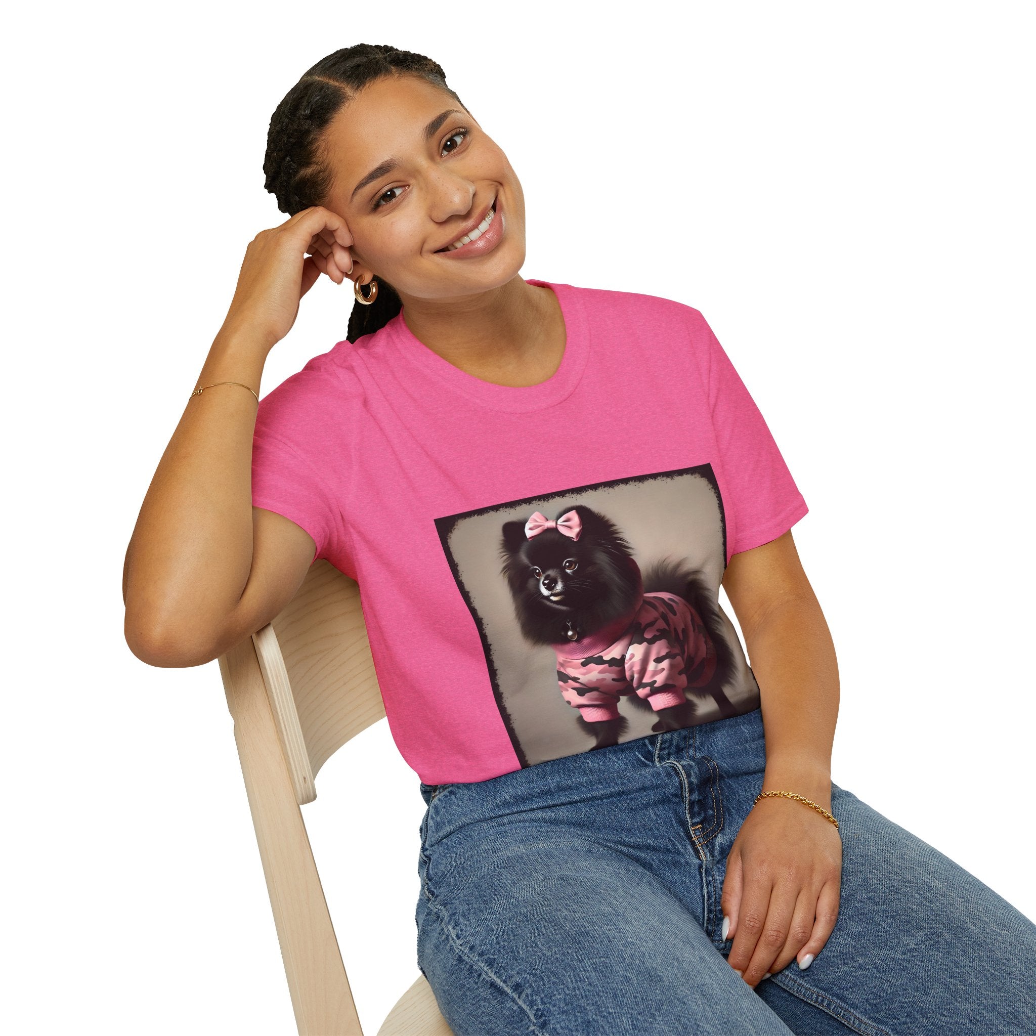 Pomeranian Pink Camo Cutie | Unisex Dog T-Shirt