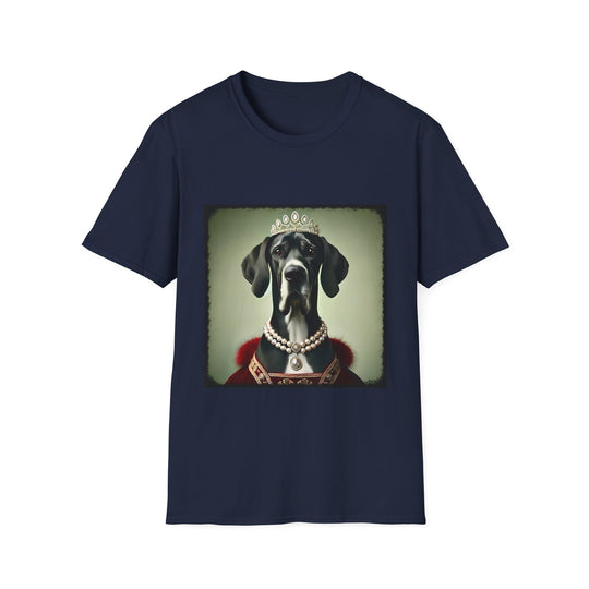 Great Dane Pearl Princess design dog lover unisex t-shirt in navy