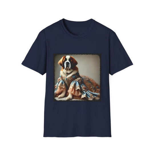 Saint Bernard Pawsh Portrait design dog lover unisex t-shirt in navy