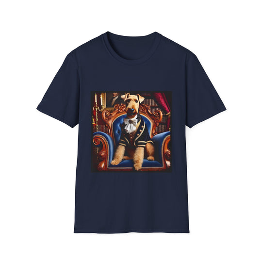 Airedale Terrier Charming Prince design dog lover unisex t-shirt in navy