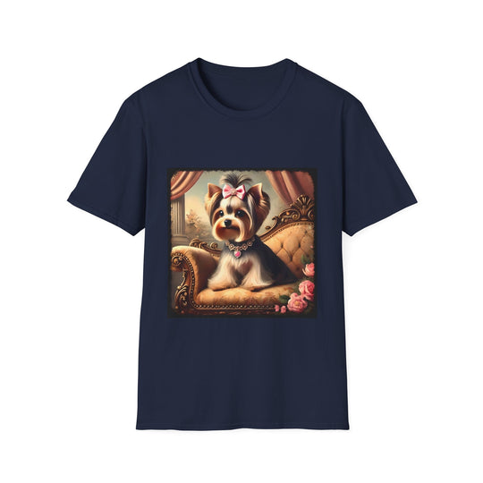 Yorkshire Terrier Pretty Princess design dog lover unisex t-shirt in navy