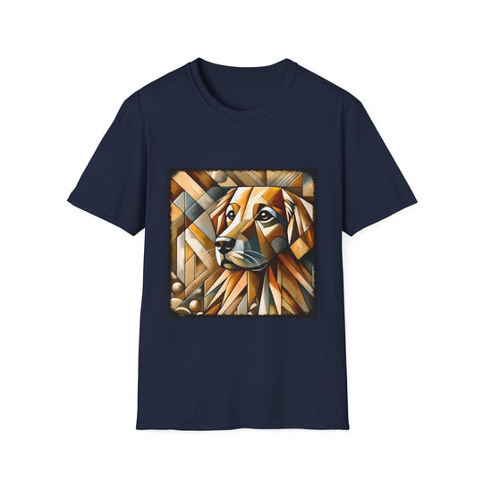 Golden Retriever Geometric design dog lover unisex t-shirt in navy