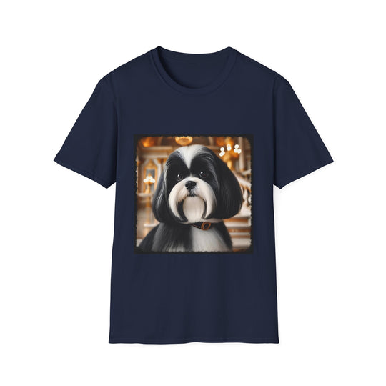 Shih Tzu Platinum Paw design dog lover unisex t-shirt in navy