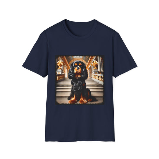 Cavalier King Charles Spaniel Sophisticated Pup design dog lover unisex t-shirt in navy