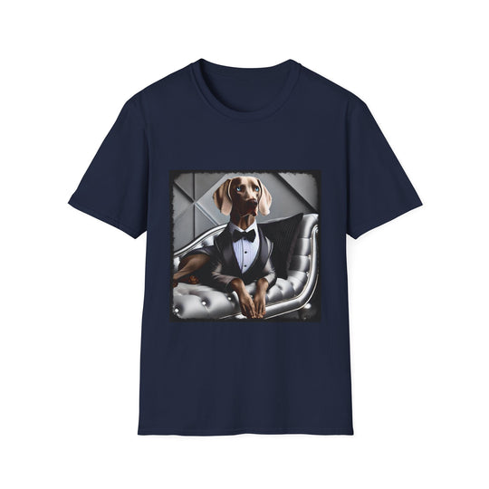 Weimaraner Silver Fox design dog lover unisex t-shirt in navy