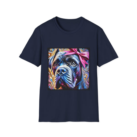 Cane Corso Beautiful Blue Swirl design dog lover unisex t-shirt in navy