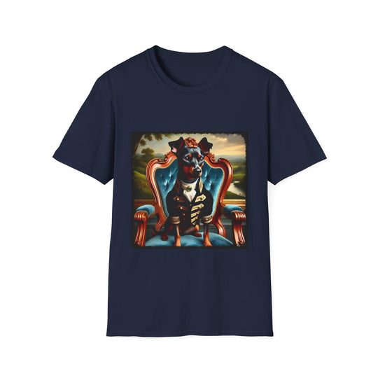 Doberman Pinscher Dashing Duke design dog lover unisex t-shirt in navy