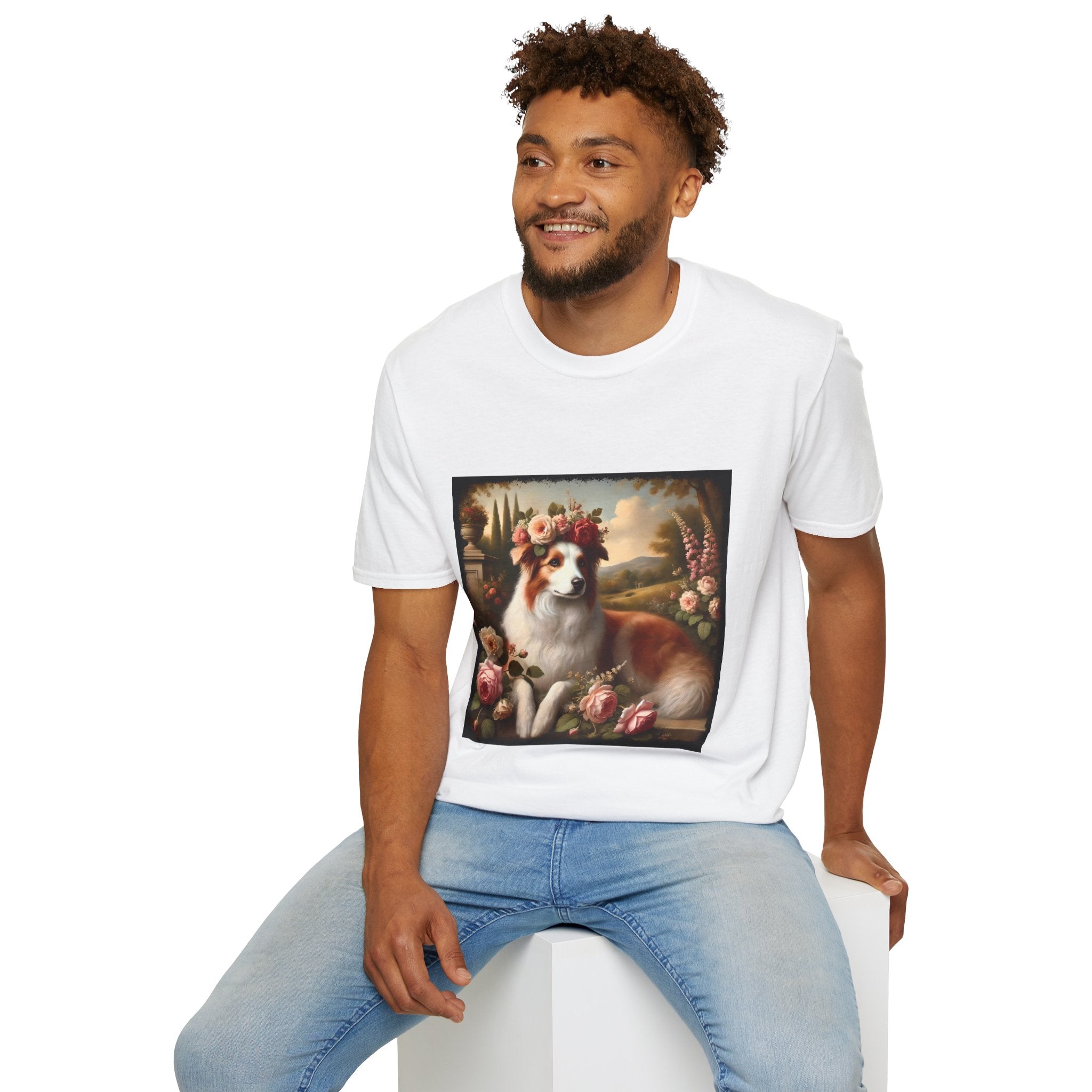 Border Collie Botanical Beauty | Unisex Dog T-Shirt