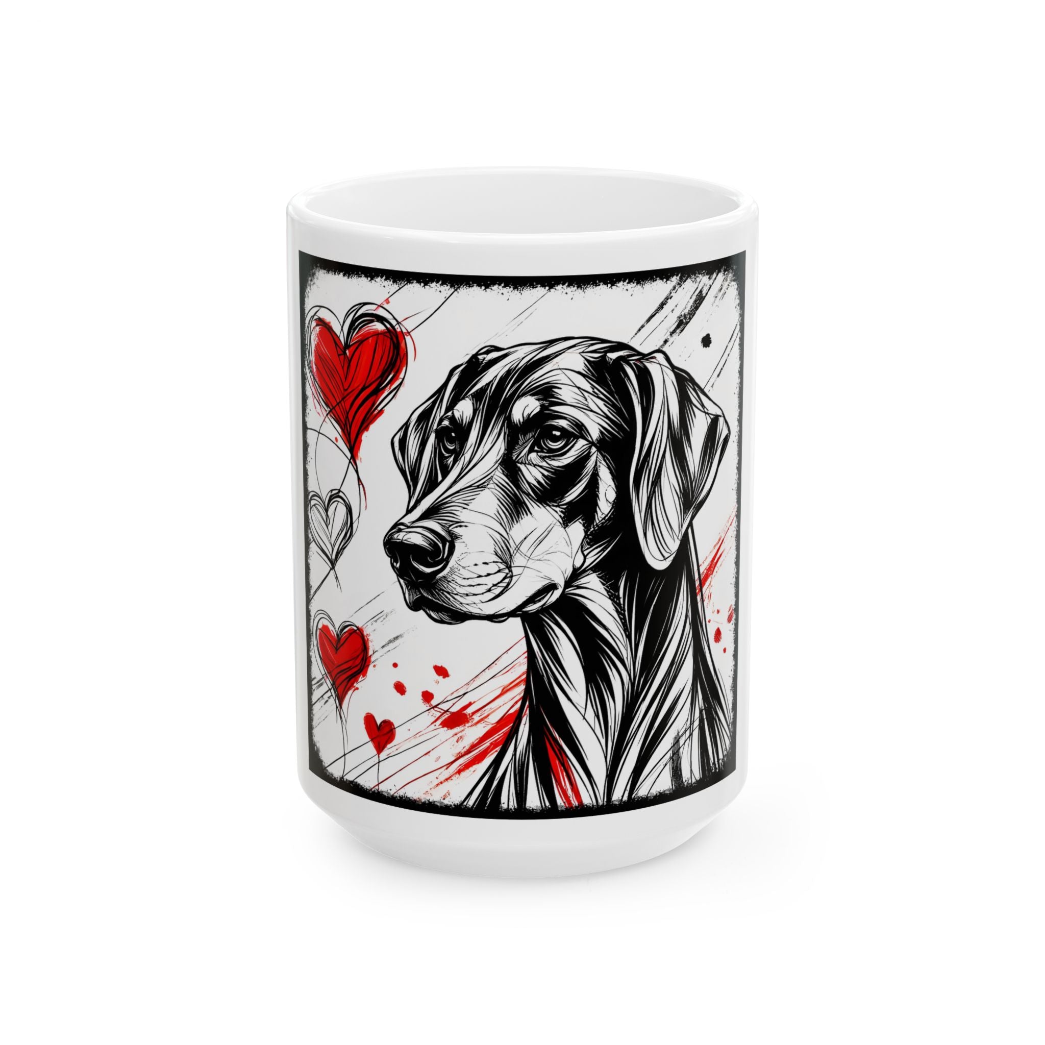 Doberman Pinscher Ceramic Mug | Crimson Devotion Dog Lover Gift
