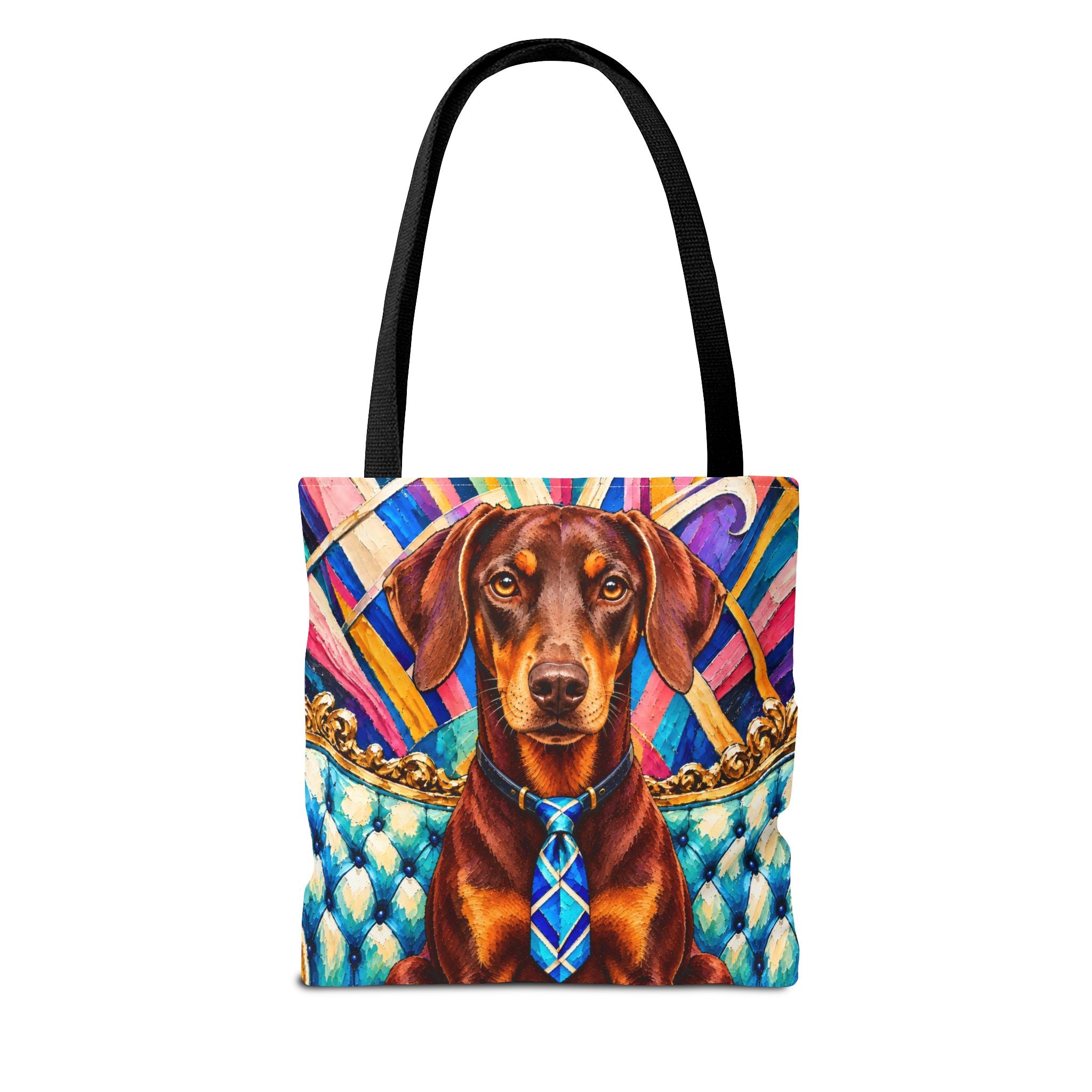 Red Doberman Pinscher Tote Bag | Copper & Cobalt Dog Lover Gift