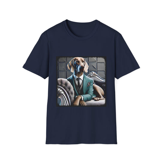 Weimaraner Teal Gent design dog lover unisex t-shirt in navy