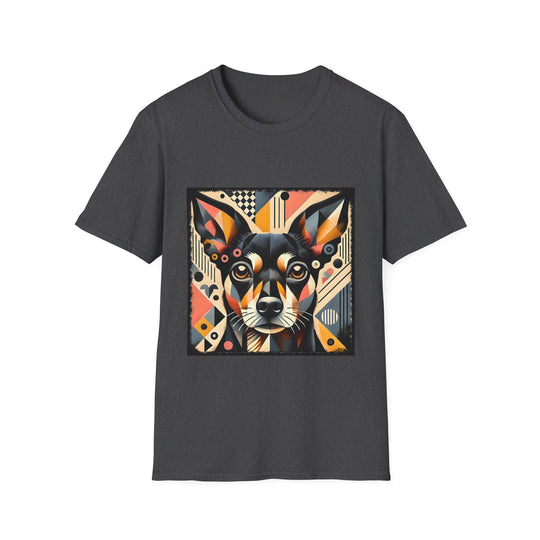 Chihuahua Bold Geometric design dog lover unisex t-shirt in dark heather