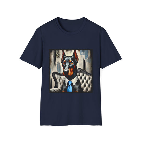 Doberman Pinscher Handsome Hound design dog lover unisex t-shirt in navy