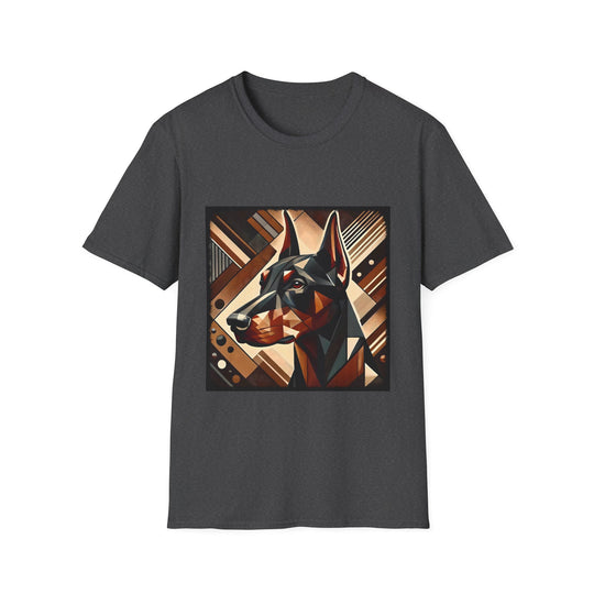 Doberman Pinscher Bold Geometric design dog lover unisex t-shirt in dark heather