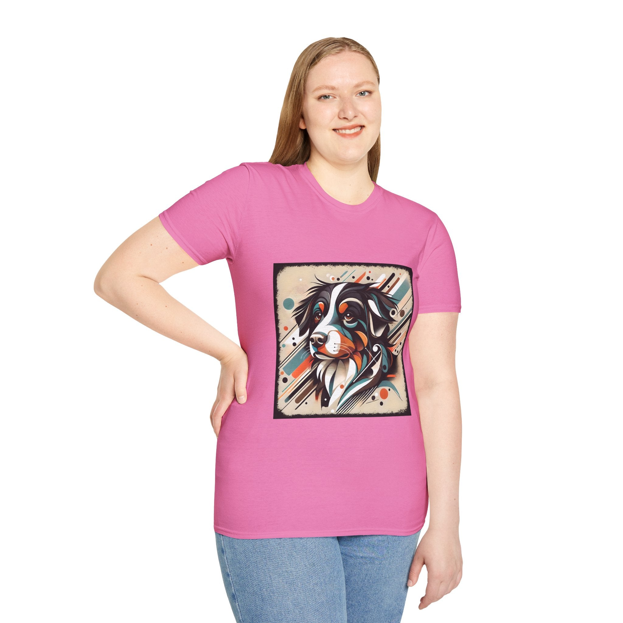 Bernese Mountain Dog Warm Geometric | Unisex Dog T-Shirt