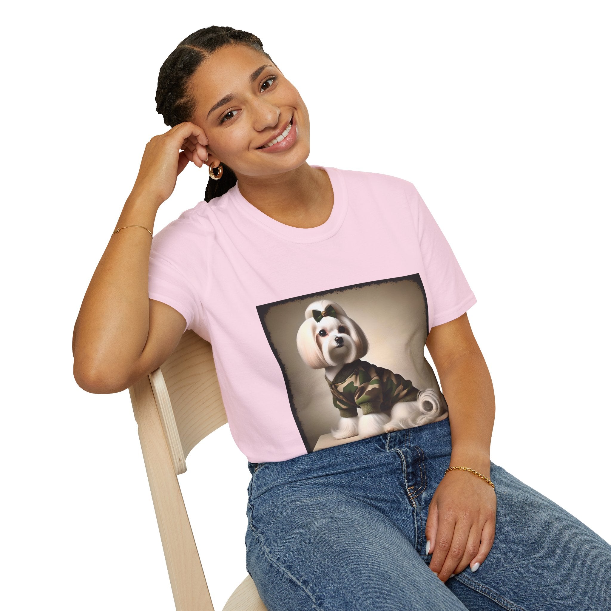 Maltese Camo Cutie | Unisex Dog T-Shirt