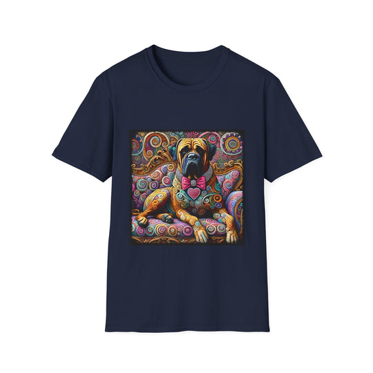 Bullmastiff Love Swirl design dog lover unisex t-shirt in navy