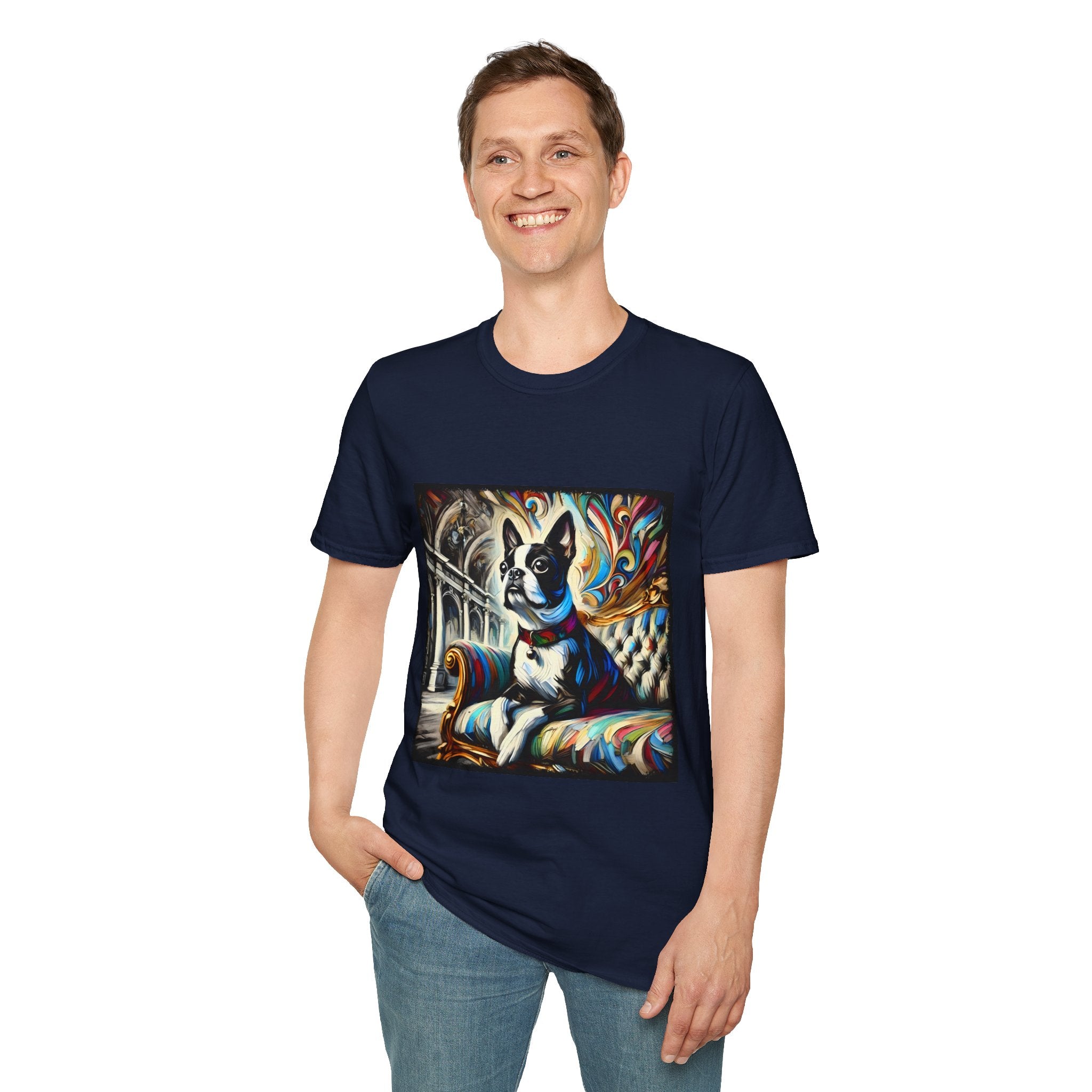 Boston Terrier Bold Swirl | Unisex Dog T-Shirt