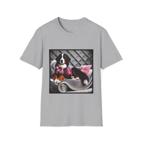 Bernese Mountain Dog Pink Chic design dog lover unisex t-shirt in sport grey