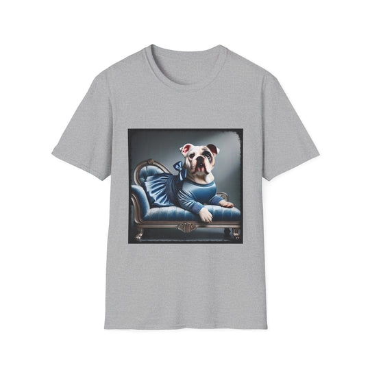 Bulldog Insta Glam design dog lover unisex t-shirt in sport grey