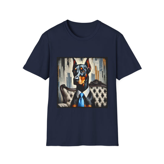 Doberman Pinscher Luxe Lad design dog lover unisex t-shirt in navy