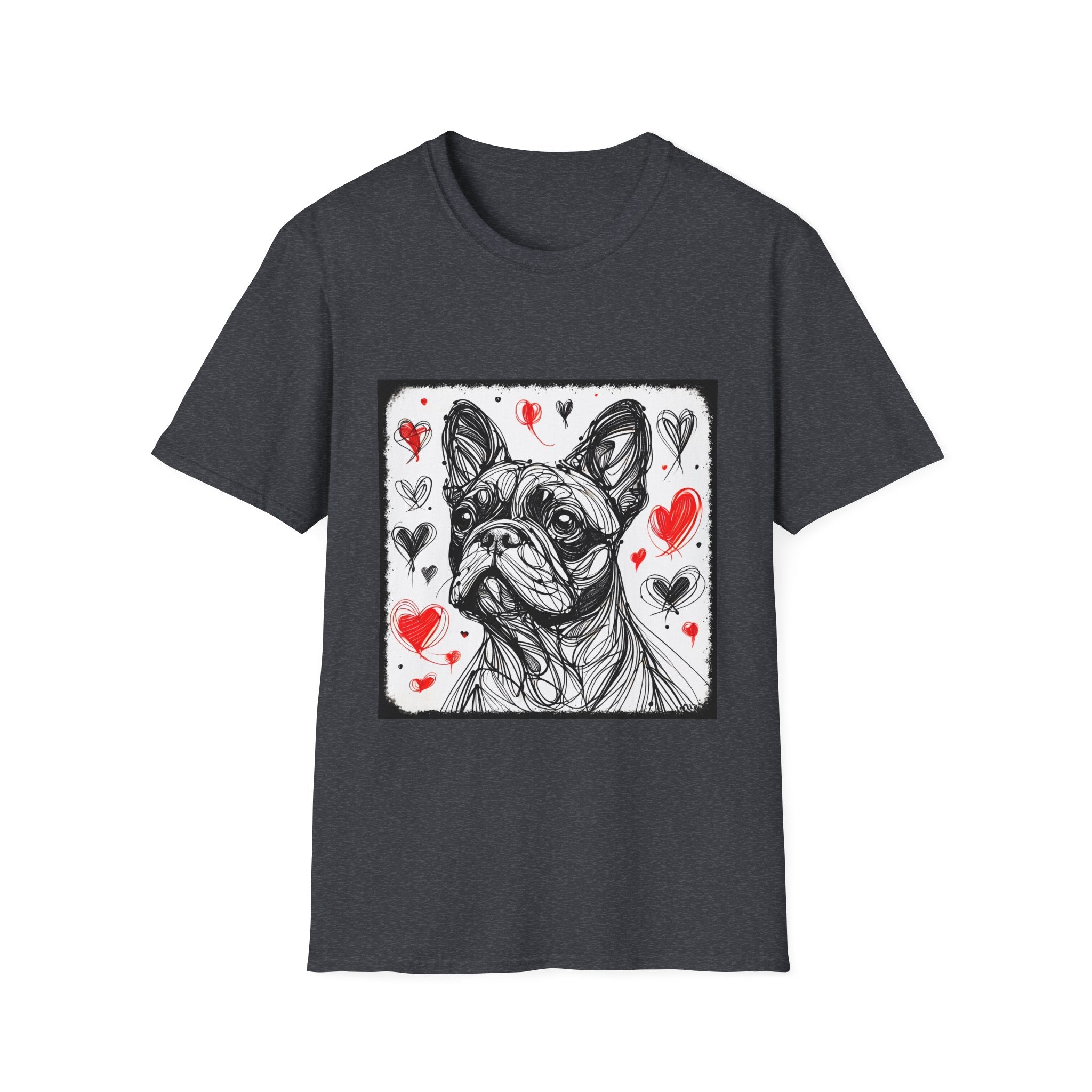 French Bulldog Shirt | Bold Heart Sketch Dog Lover Tee