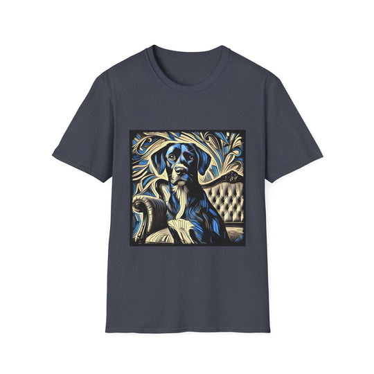 Labrador Retriever Blue Swirl design dog lover unisex t-shirt in heather navy