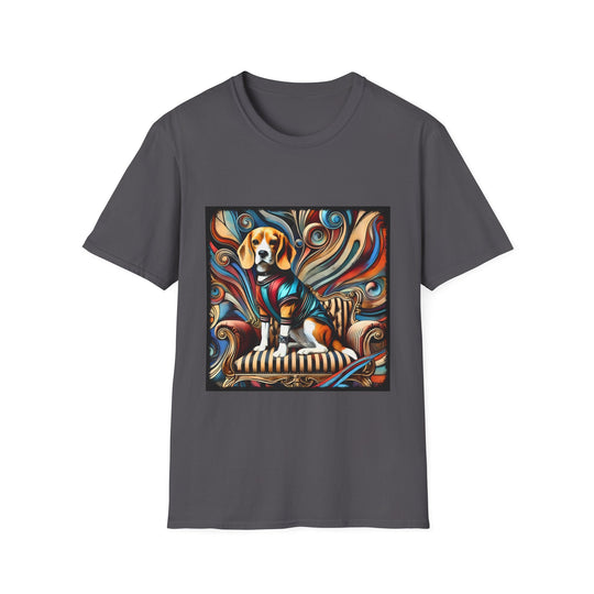 Beagle Bold Rocker design dog lover unisex t-shirt in charcoal