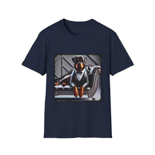 Rottweiler Luxe Tux design dog lover unisex t-shirt in navy