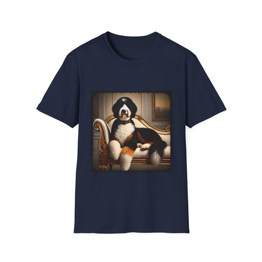 Bernedoodle Royalty design dog lover unisex t-shirt in navy