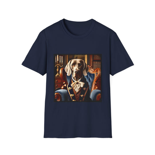 Weimaraner Dashing Duke design dog lover unisex t-shirt in navy