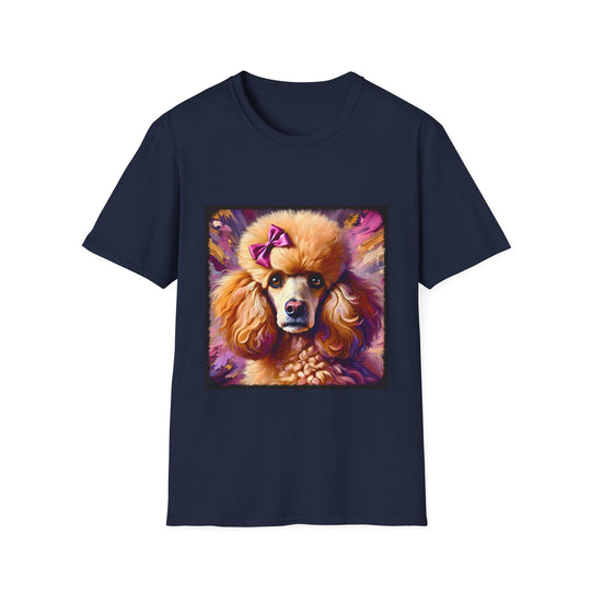 Poodle Burst Classic design dog lover unisex t-shirt in navy