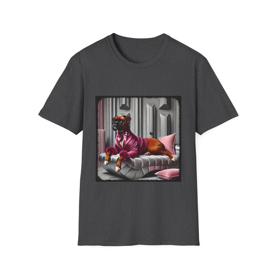 Boxer Click Queen design dog lover unisex t-shirt in dark heather