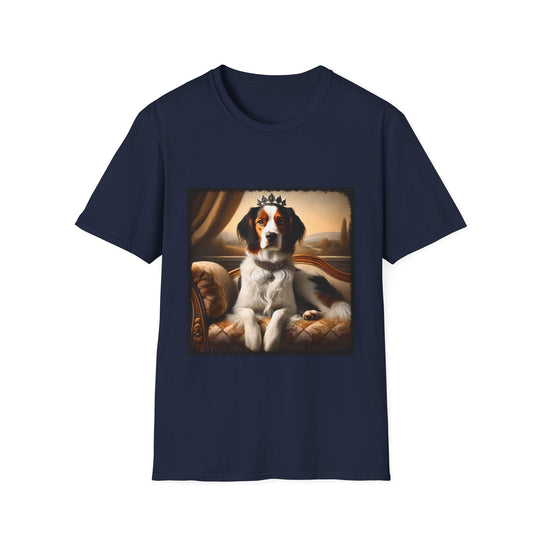Brittany Lovely Lady design dog lover unisex t-shirt in navy