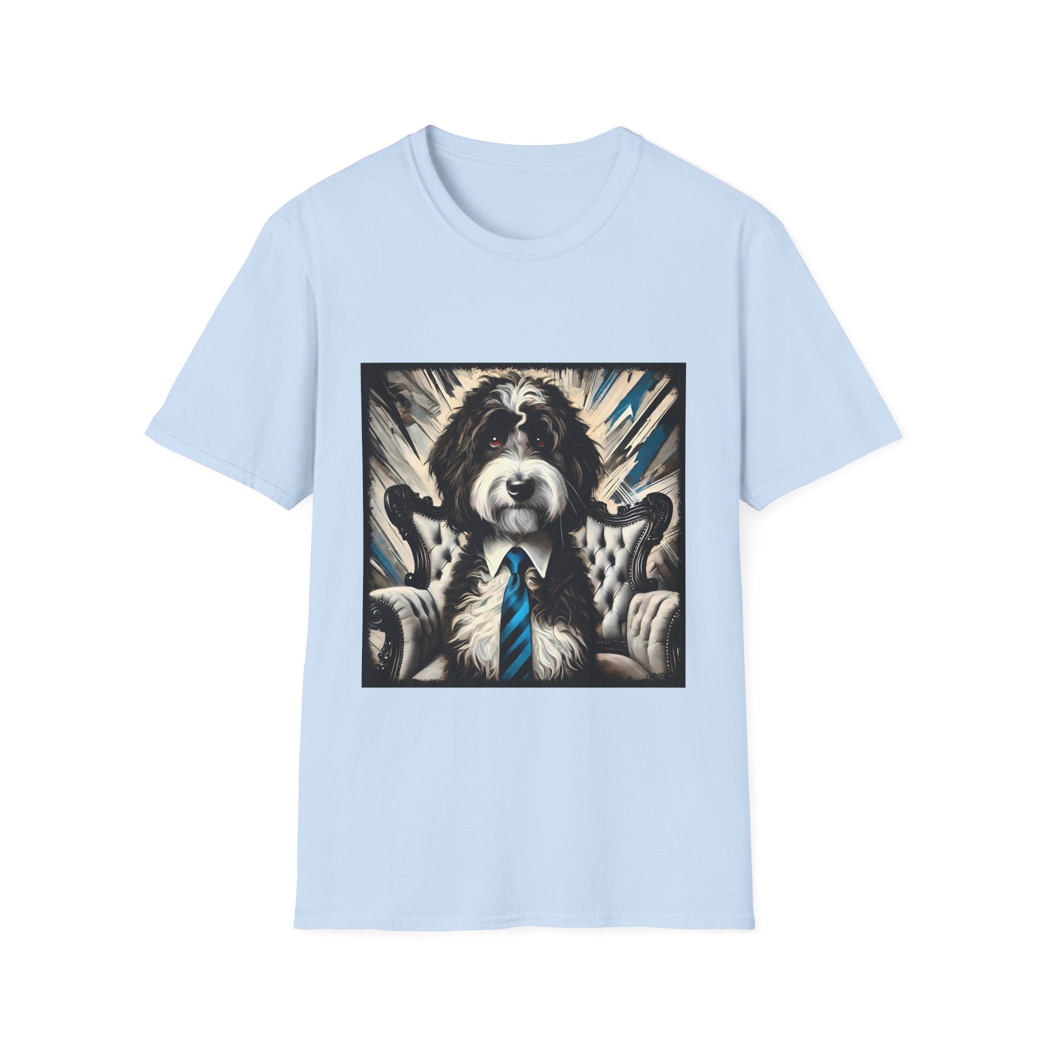 Aussiedoodle B&W Bold Tie | Unisex Dog T-Shirt