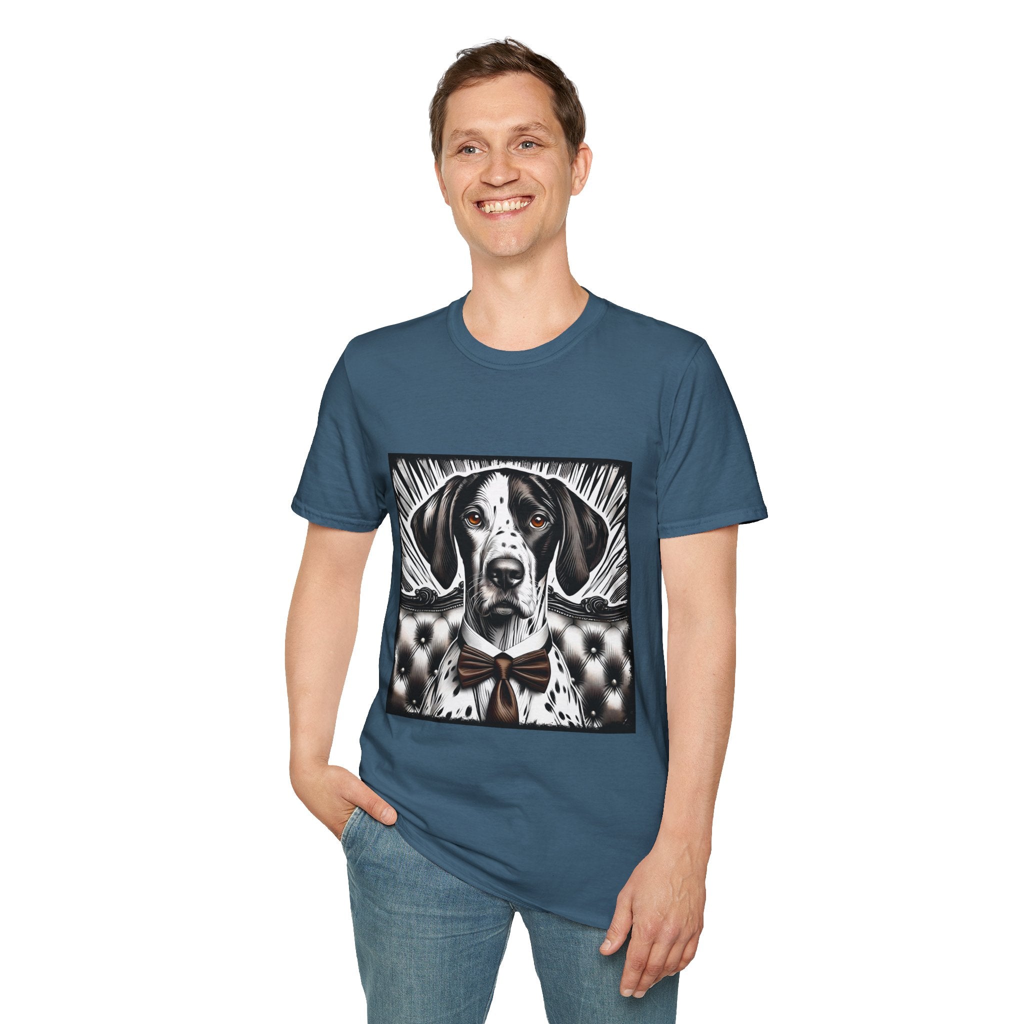 German Shorthaired Pointer B&W Bold Eyes  | Unisex Dog T-Shirt