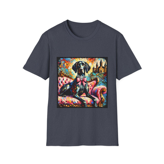 German Shorthaired Pointer Diamond Princess Classic II design dog lover unisex t-shirt in heather navy
